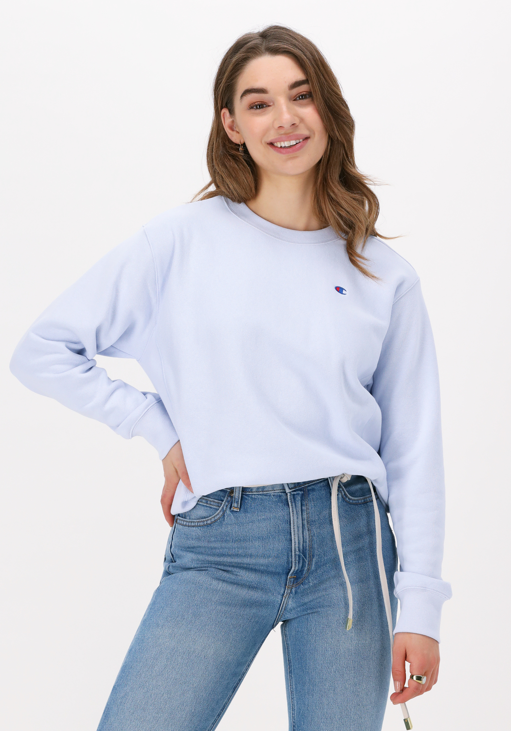 Baby blue champion crewneck sweatshirt online